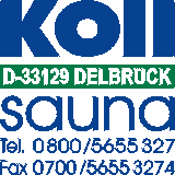 Koll Sauna D-33129 Delbr�ck Logo Saunahersteller Saunabau sauna OWL NRW